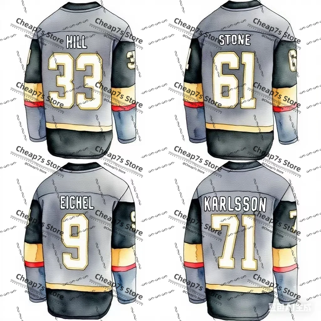 

Men's Youth Cheap Stitched Mitch Marner Jack Eichel Adin Hill Mark Stone Vegas Golden Hockey Jersey