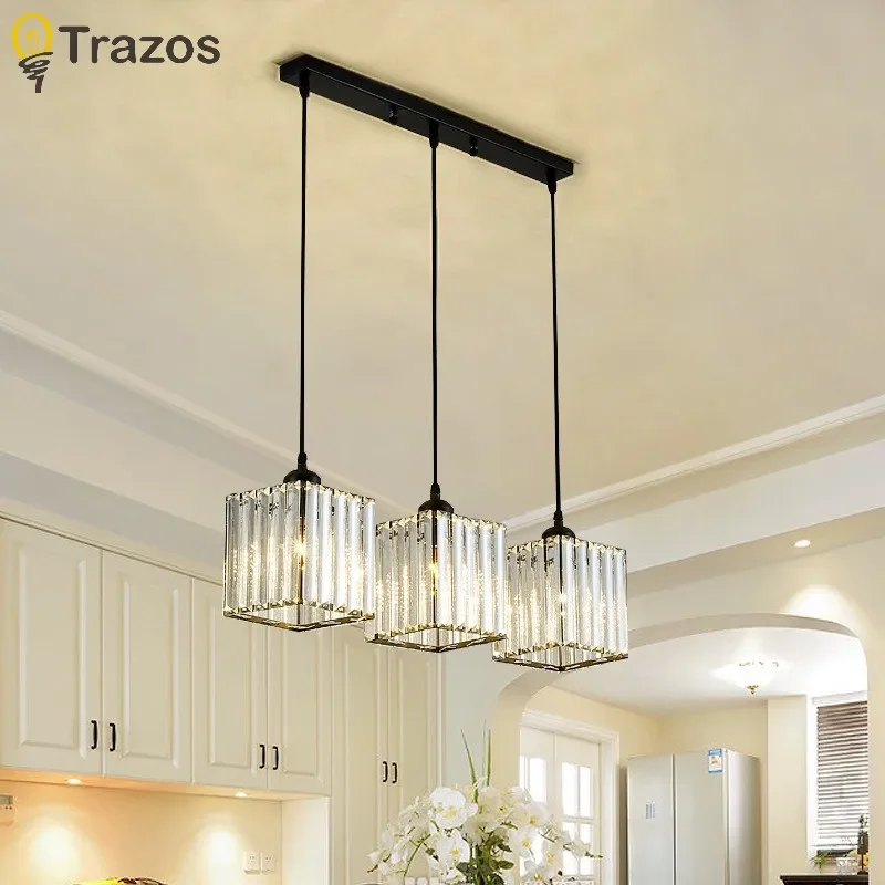 Pendant Light Nordic Restaurant Dining Table Study Bar Counter Three Head Lights Simple Modern Luxury Creative Crystal Lighting view 3