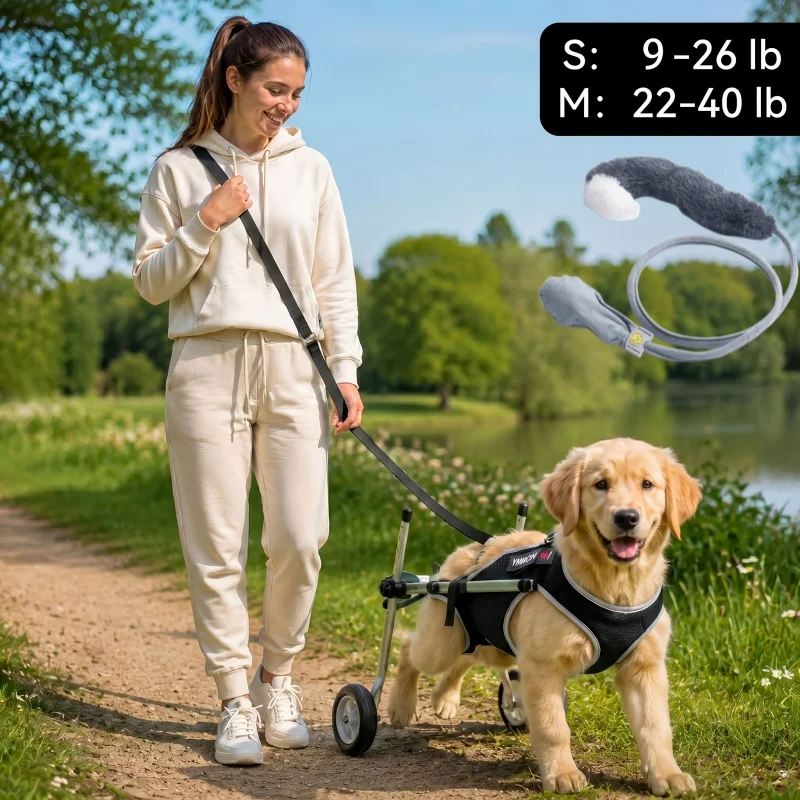 black-green-dog-wheelchair-with-leash-and-cat-tail-lightweight-portable-wheelchair-with-reflective-strips-adjustable-pet-wheelchair-for-elderly-dogs-injured-or-disabled-dogs-dog-wheelchair-harness-set-with-leash-for-disabled-pets'-rear-legs-helps-pets-with-rear-limb-disability-and-aids-in-recovery-of-mobility-for-injured-pets-suitable-for-dogs-within-the-weight-range-of-11-40lb