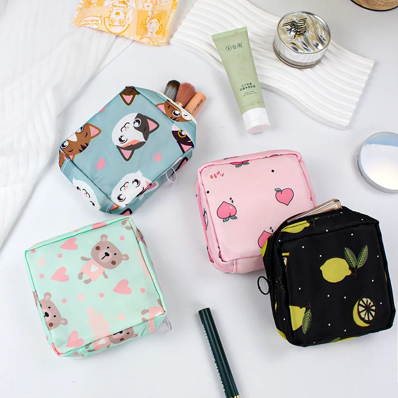 Girls Diaper Sanitary Napkin Storage Bag Nylon Sanitary Pads Package Bags Coin Purse Jewelry Organizer Credit Card Pouch Case