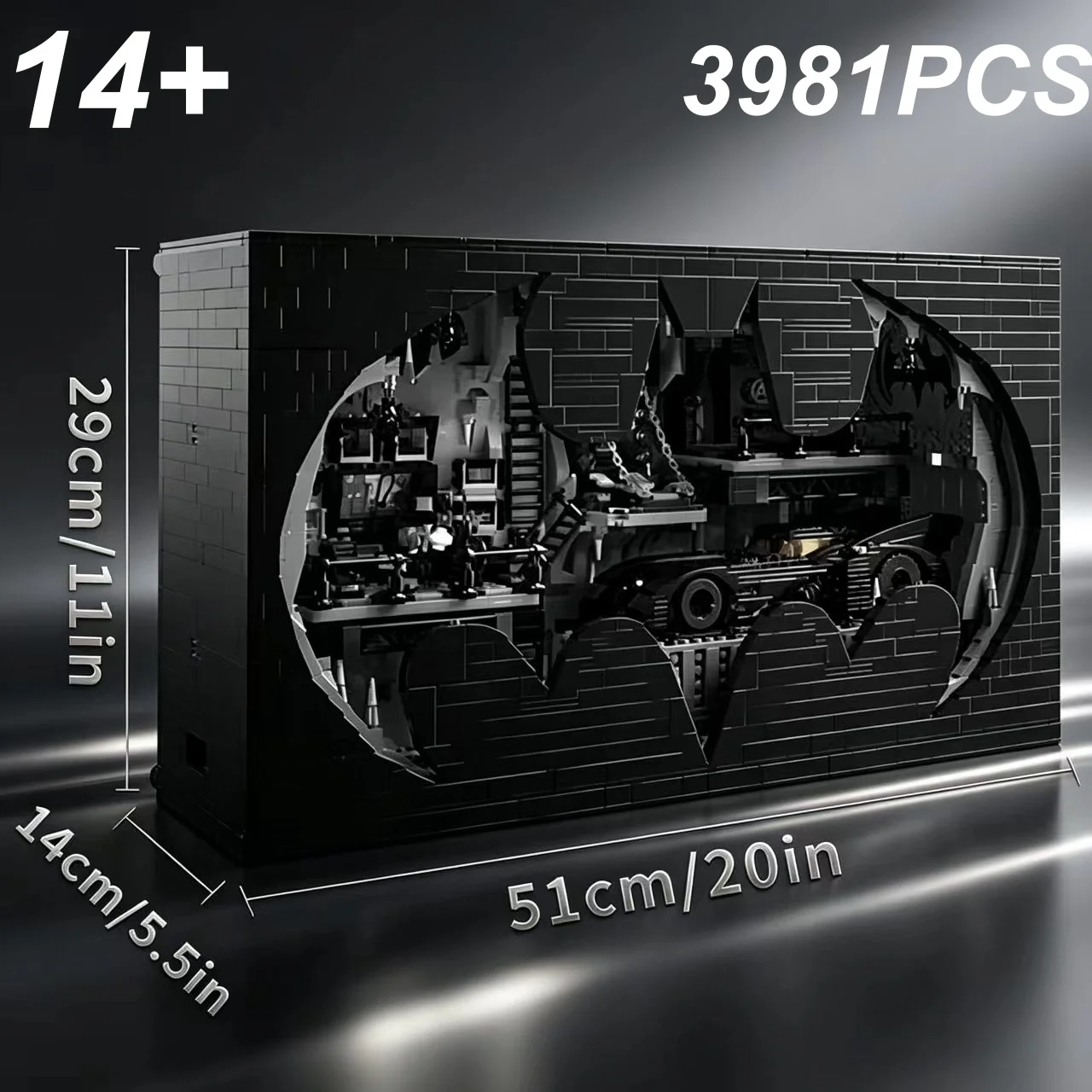 2026 New 3981PCS Batcave Shadow Box Building Block Model Movie Scene Model Christmas Birthday Gift