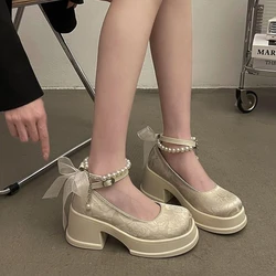 Platform Japanese Style Lolita Mary Jane Ladies Pumps Non Slip Women's Shoes Gothic Lastest Chic Point Social Promotion Hot Shoe