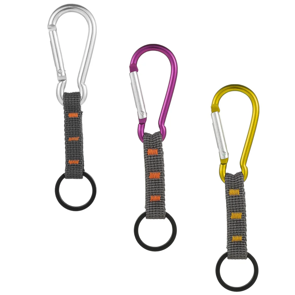 

3 Pcs Key Chain Rings Lightweight Carabiner Buckle Portable Climbing Multi-function Sturdy Keychain Ribbon Outdoor Backpack