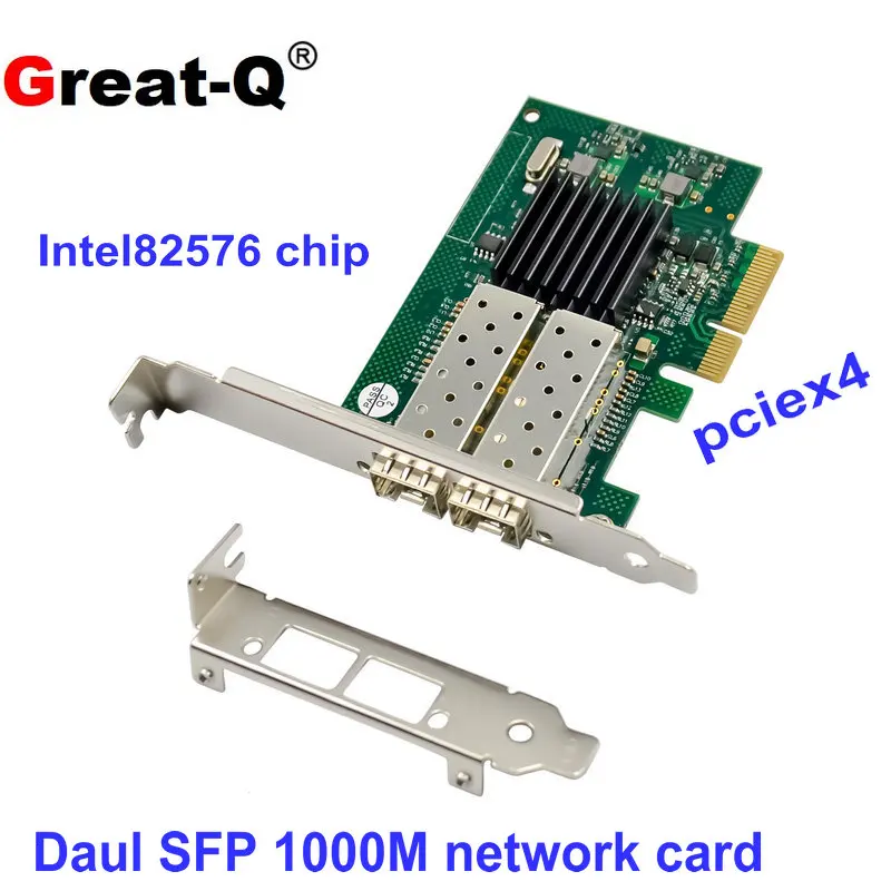 

PCIE Dual Gigabit SFP Fiber 10/100/1000Mbps Ethernet Server Network Card Nic 82576