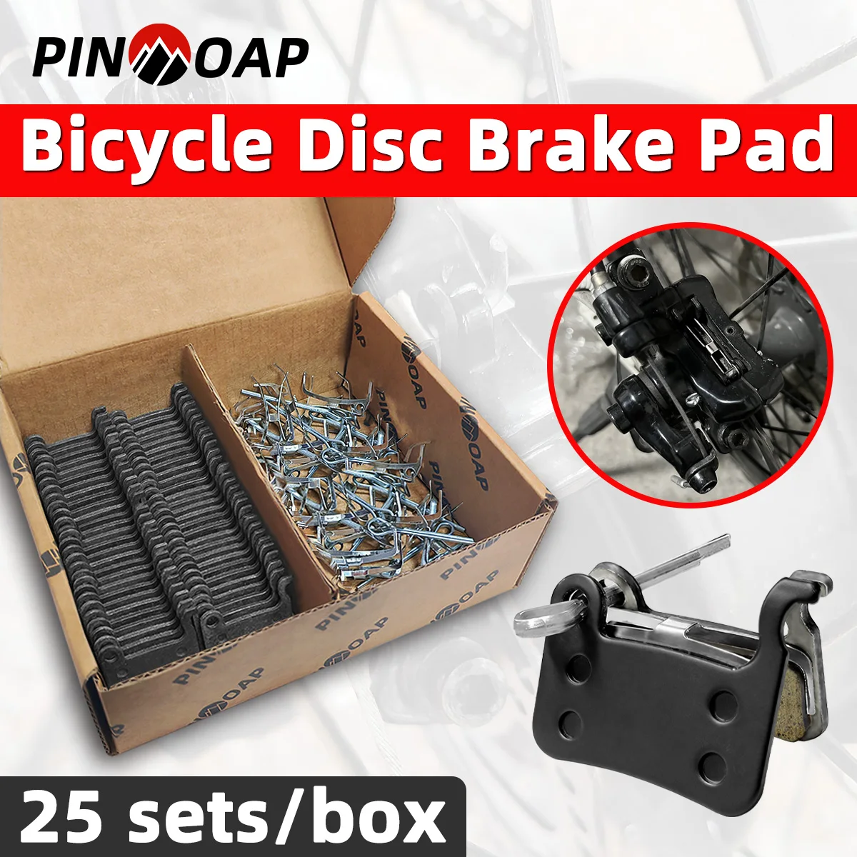 

PINMOAP 25 комплектов велосипедных дисковых тормозных колодок, гидравлические тормозные колодки из смолы, высокопроизводительные, надежные, долговечные, аксессуары для велосипедов