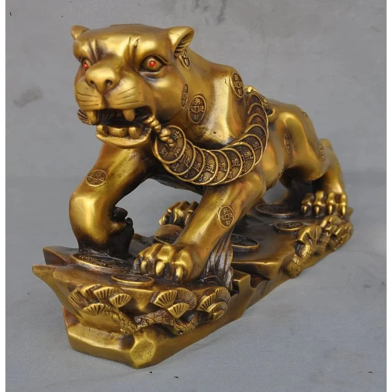 christmas China fengshui brass Wealth money Ferocious evil Leopard Panther beast statue halloween