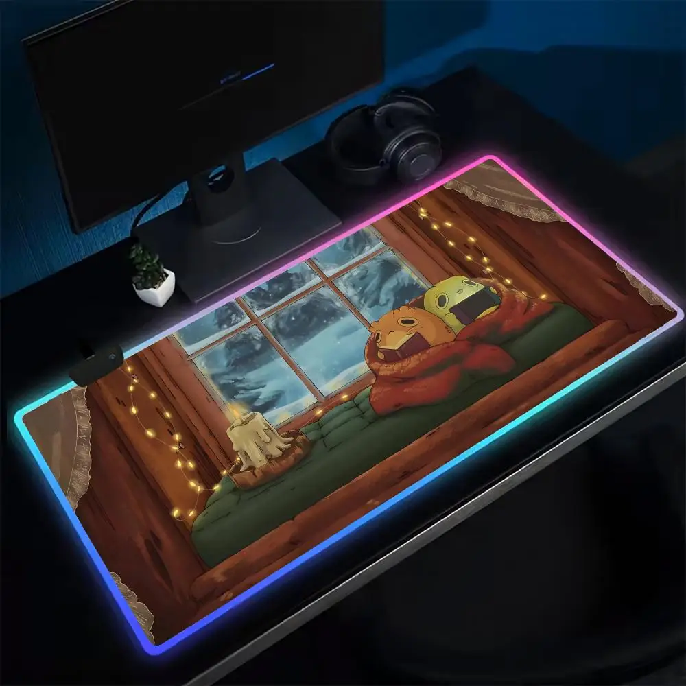 

Anime Abi Toads Mouse Pad Anime Gaming Mouse Pad LED Table Pads Backlit Rubber Desktop XXL RGB Desk Mats