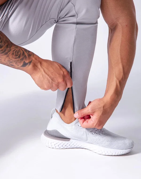 New sports pants men's running training cotton slim-fit small leg pants belt belt belt belt mouth casual sanitary pants