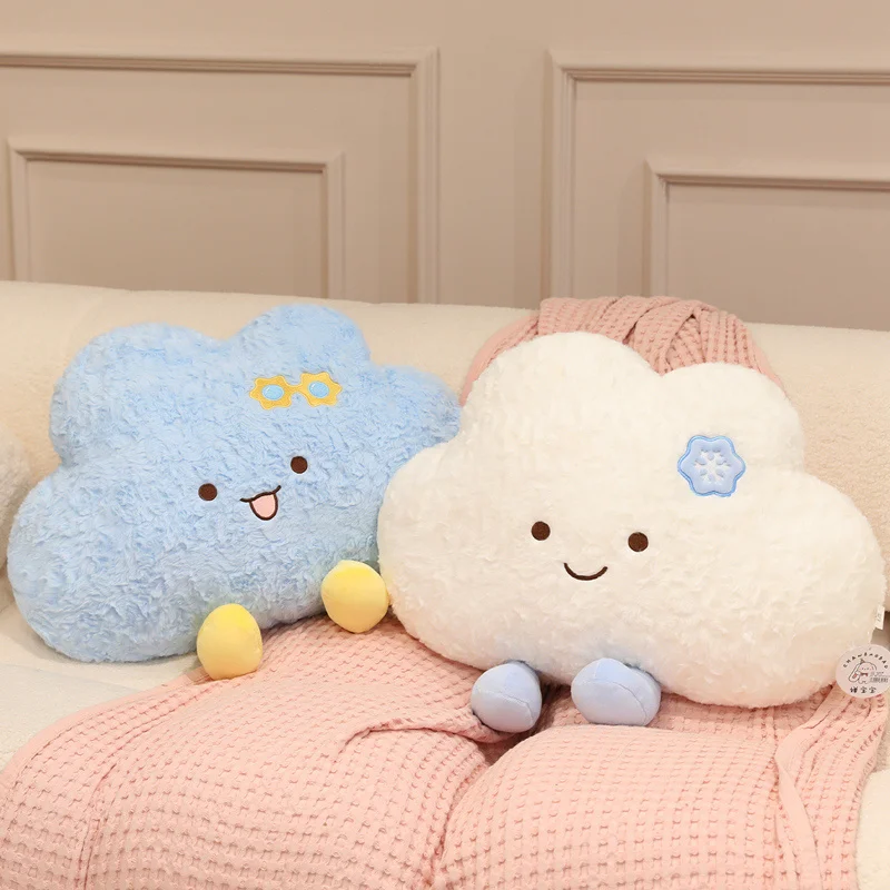 Scandinavische stijl pluizig zacht wit blauw weer wolk knuffels creatief gevuld simulatie sierkussen bankkussen meisjes geschenken