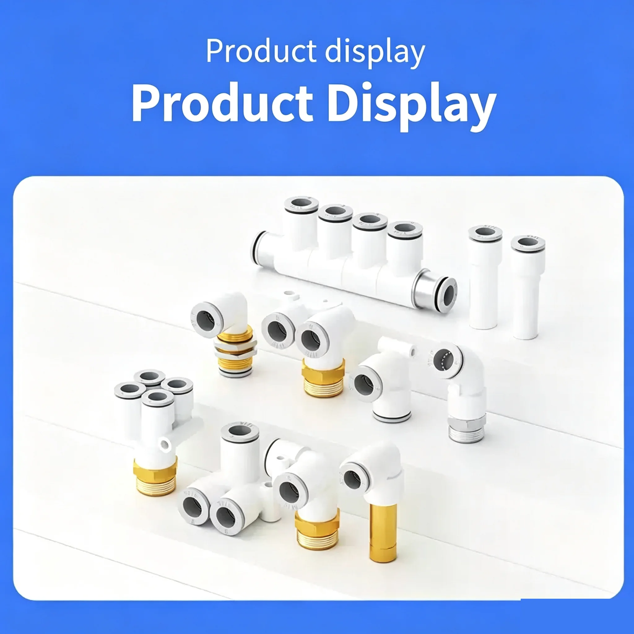 Seven way Double row six tube quick plug air pipe joint 4 6 8 10 12mm one in six out universal rotation