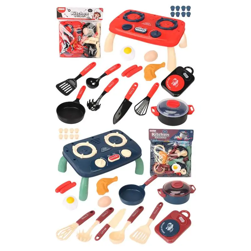 Kids Kitchen Toy Set Set of 14 Educational Toys for Children Cooking Play Exercise Hand-Eye Coordination Pot and Pan Toys for