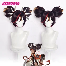 Impact Xinyan Cosplay Wig 30cm Brown Gradient Color Heat Resistant Synthetic Hair Role Play Wigs + Wig Cap
