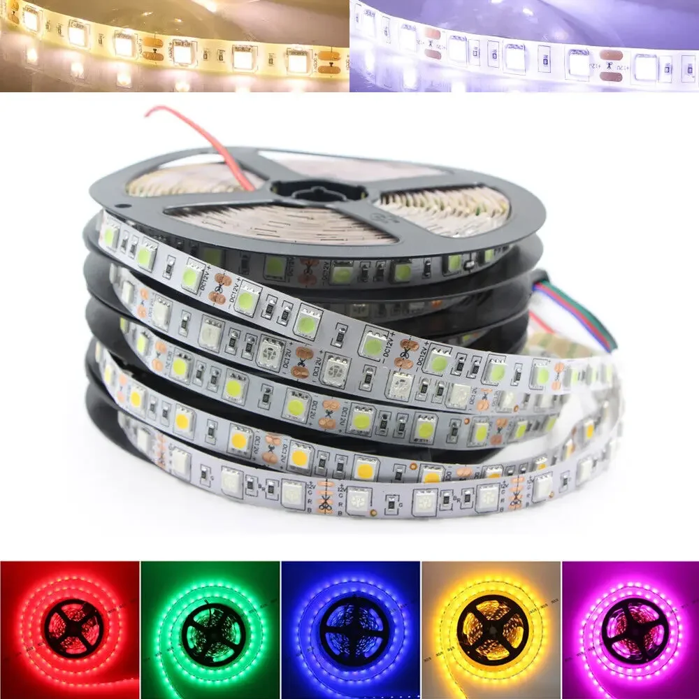 

100m SMD 5050 RGB CCT LED Strip light tape lamp Waterproof DC 12V 24V RGBW RGBWW