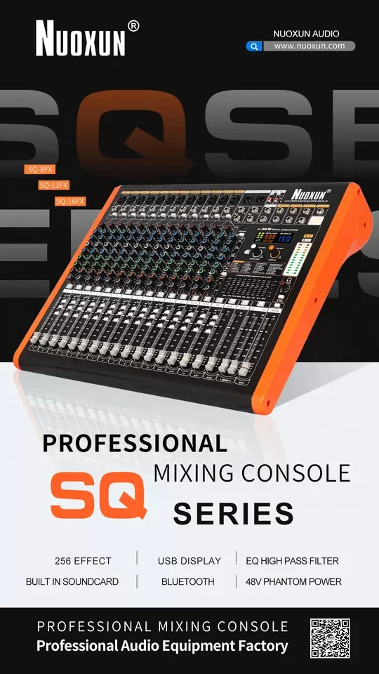 High Quality USB 12 Channels With Build-in Sound Card Mixer Profession Audio