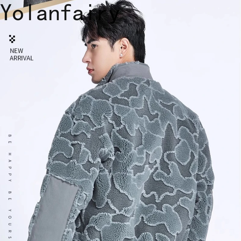 YOLANFAIRY  30% Wool Mans Real Fur Coat Men Luxury Clothing Winter Jacket For Men High Quality Short Jacket куртка мужская 2024