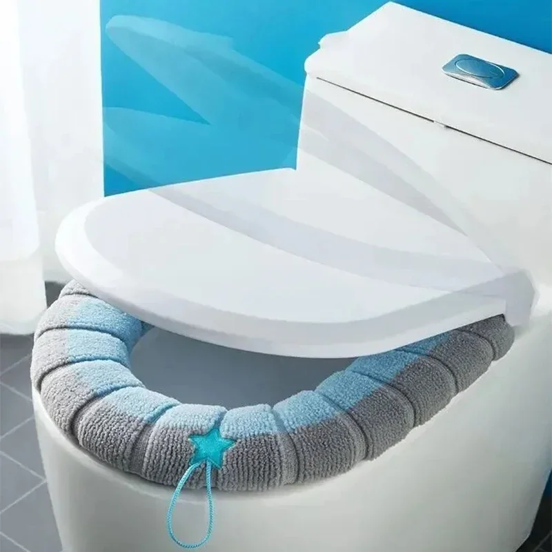 Season Universal Portable Soft Washable Thickening Winter Plush Toilet Seat Seat Cover Mat Bathroom Toilet Pad With Accessories