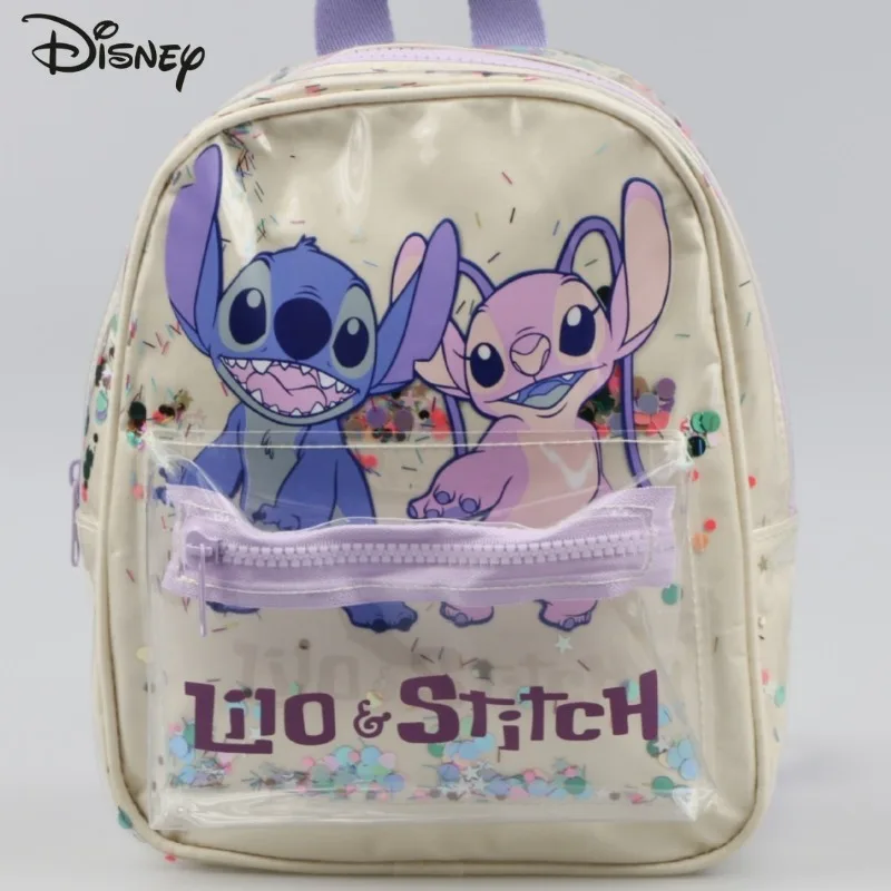 

Disney New Women's Backpack Fashion High Quality Jelly Transparent Backpack Cartoon Girl Multi Functional Storage Mini Backpack