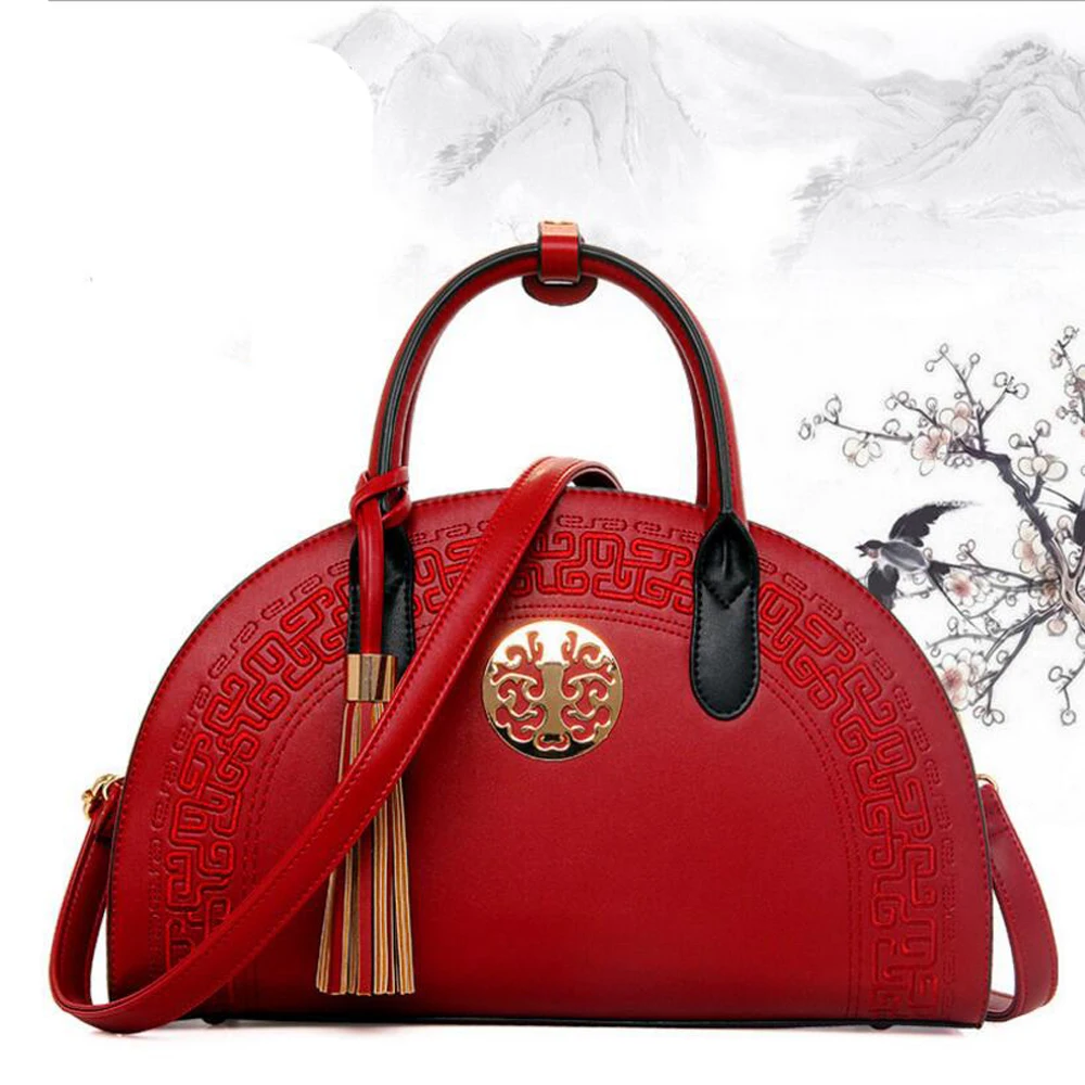 High Quality Fashion Handbags New women's bag bride bag Chinese national wind embroidered shoulder tide handbag