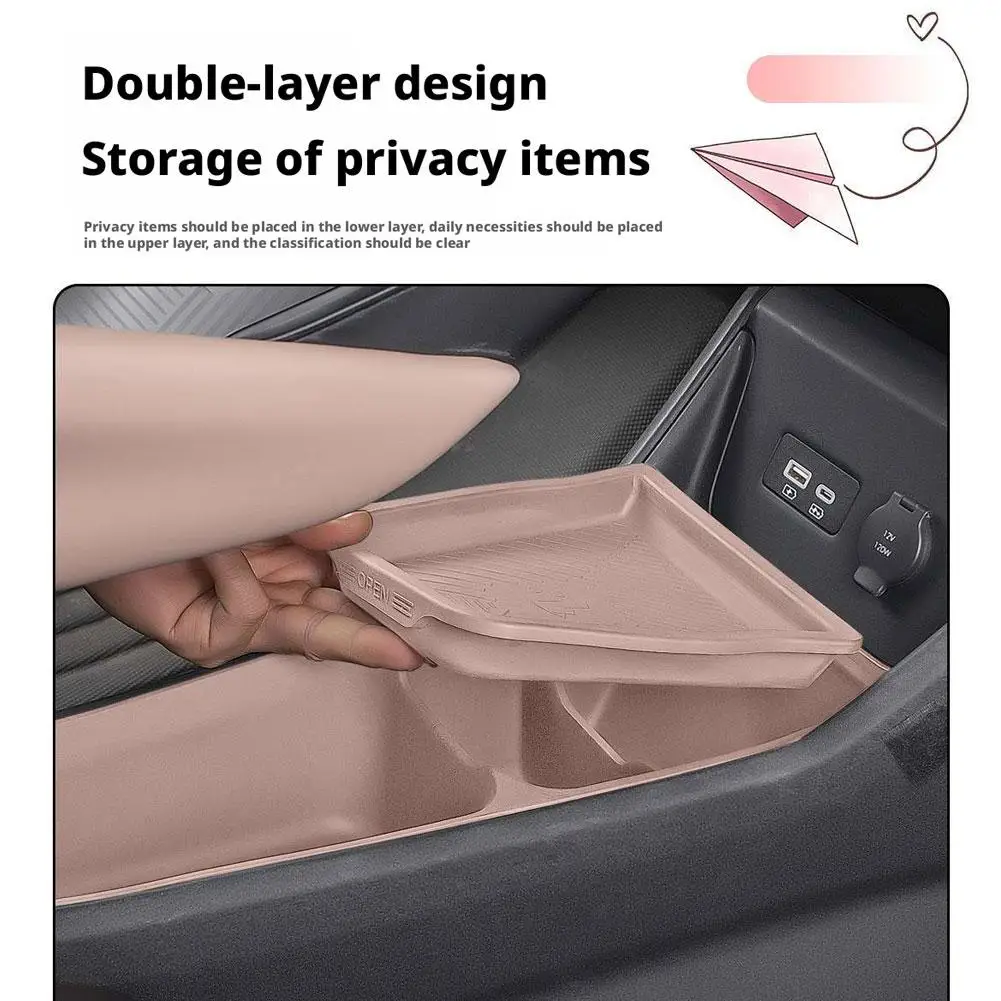 

For BYD Seagull Central Control Storage Box Armrest Silicone Box Storage Storage Double Car Box Interior Storage Accessorie G8G1