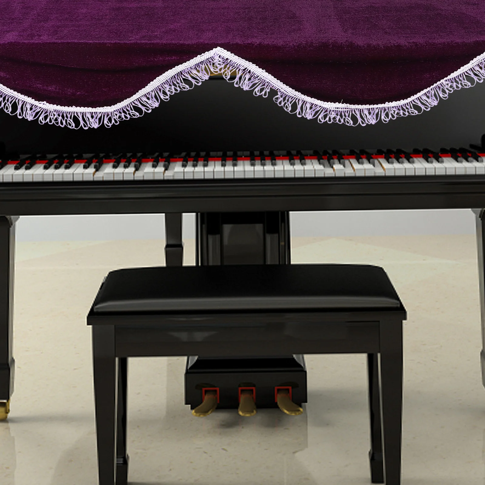 

Electric Piano Cover Instrument Anti-dust Keyboard Luxury Golden Velvet Decorative