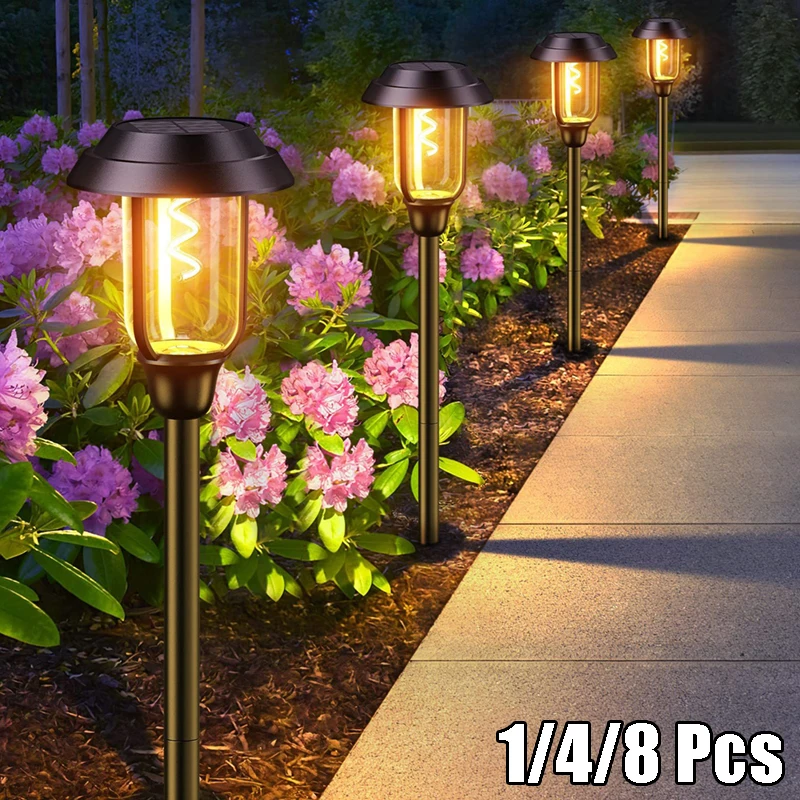 1/4/8 Pcs Solar Lawn Lights LED Lamp Garden Decoration Outdoor Pathway Lighting Lamp Courtyard Lawn Decoration Lights