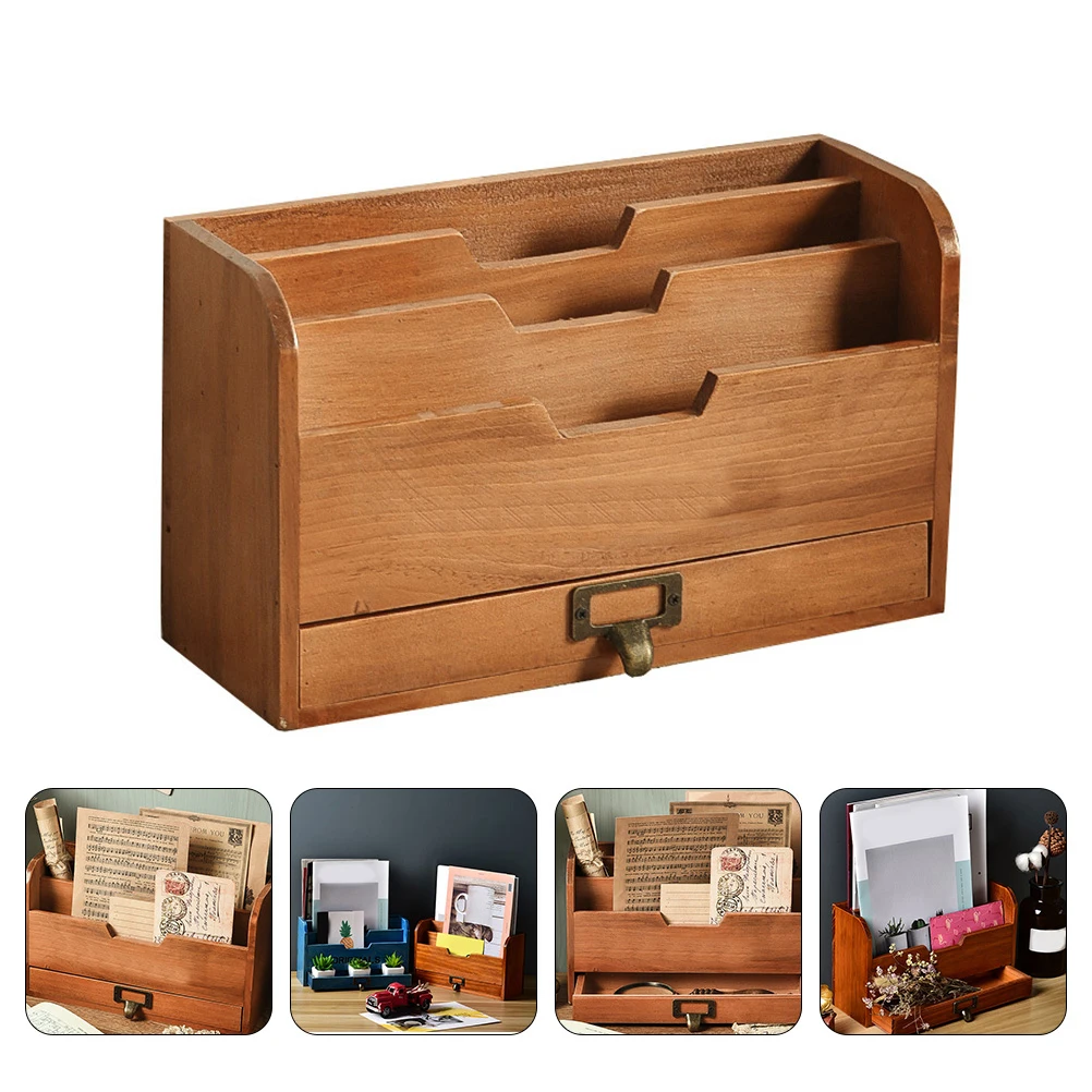 

Wooden Desktop Storage Rack for Home Office ganizing Documents Bookshelf Decorative Holder Practical St Storage Solution
