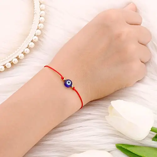 Evil Eye Bracelet Anklet Black Red String Lucky Protection Handmade Adjustable Bracelets for Women Men Boys Girls