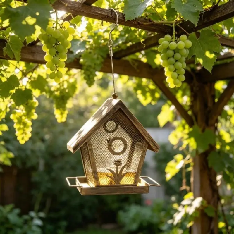 Robuster Wasserspender für Gartenvögel aus Metall für den Außenbereich mit elegantem Design und vollständigem Zugang für Vögel – Detail 5