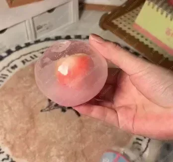 ASMR Pfirsich-Slushy Quetschspielzeug, durchscheinend rosa Stressball, Jelly Mochi Squeeze Toy für Angstzustände, ADHS, niedliches Schreibtisch-Fidget-Geschenk – Detail 7