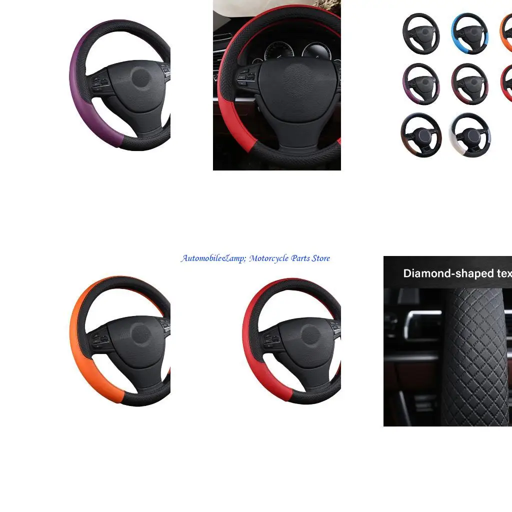 

H7BD AntiSlip рулевого колеса Универсальный дизайн с мягкой кожаной кожаной рукой для безопасного вождения