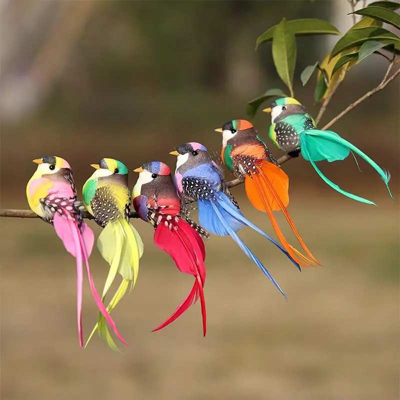 1Pcs Random Simulation Swallow Tail Bird Clip Handmade Bird Plant-decorated Artificial Bird Handicrafts For Ornament