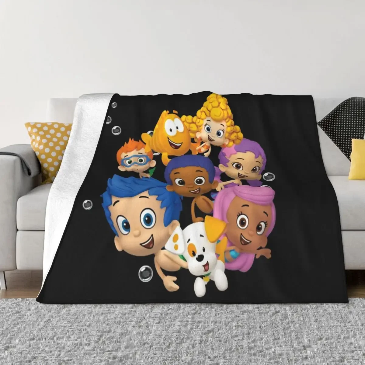 

Gifts Idea For Bubble Guppies Sticker Christmas Throw Blanket Sofa Throw Bed Fashionable Blankets For Baby Thin Blankets