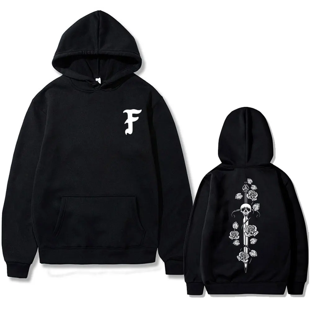 Forward Observations Group Hoodie Sword Flowers Skeleton Print Hoodies Men Vintage Oversized Sweatshirt Male Fashion Streetwear