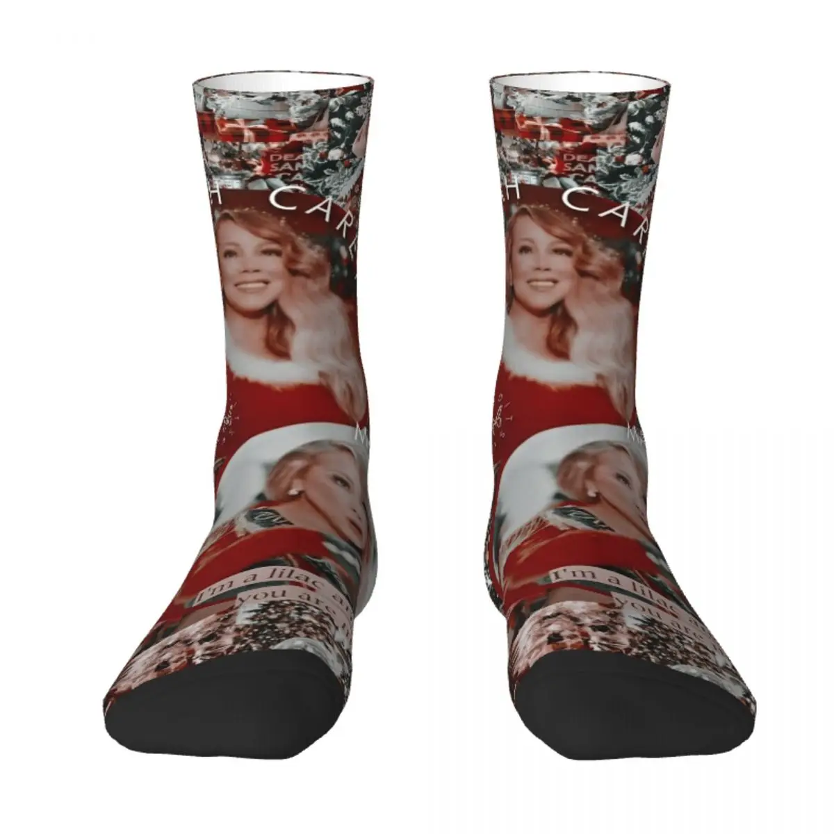 Couple Socks Christmas Mariah Singer Carey Poster Stockings Autumn Novelty Warm Soft Socks Printed Climbing Anti Bacterial Socks