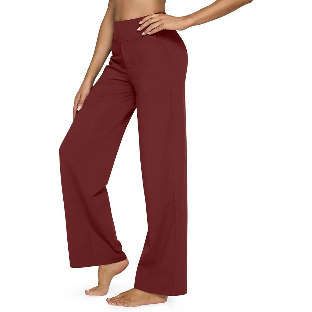 

Брюки для йоги Широкие брюки с карманами Эластичное платье с высокой талией Повседневные спортивные штаны Миниатюрный/обычный/высокий