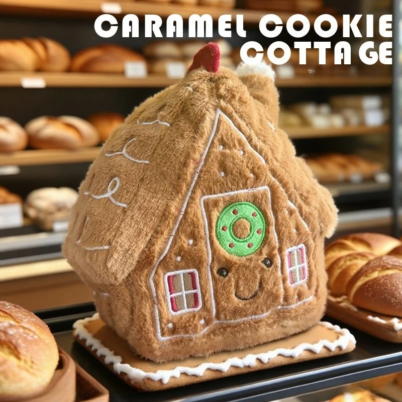 

Cute Christmas Gingerbread House Plush Pillows Toy Cartoon Stuffed Doll Merry Christmas Decoration for Home 2025 Xmas Gift Kids