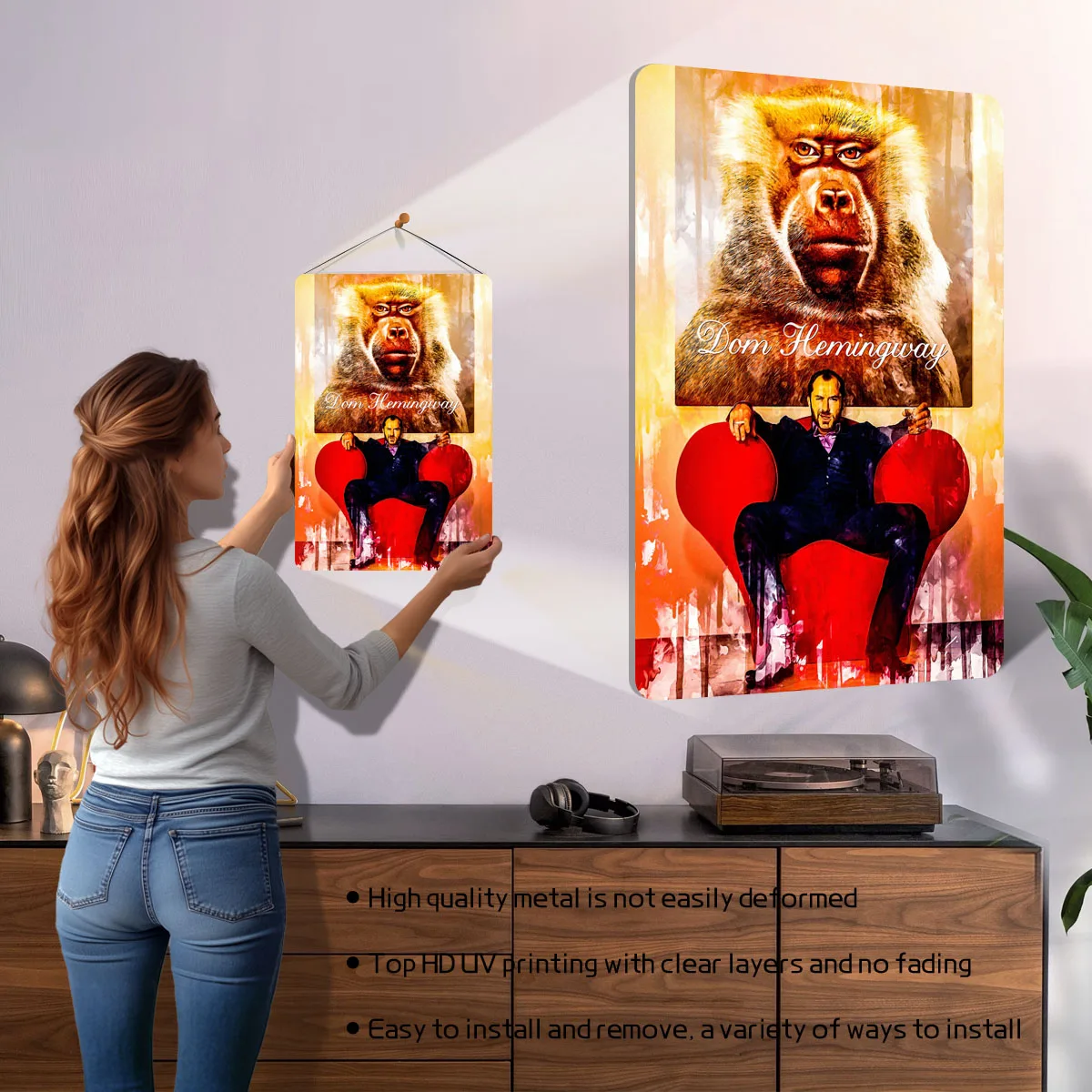 دوم همنغواي 1 صفيح تسجيل الفيلم الكلاسيكي المشارك الزاوية مقهى اكسسوارات علامات معدنية مخصصة للمنزل غرفة جدار الفن الرجعية