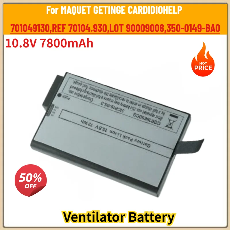 For MAQUET GETINGE CARDIDIOHELP 701049130,REF 70104.930,LOT 90009008,350-0149-BA0 High Quality Replacement Battery 10.8V 7800mAh