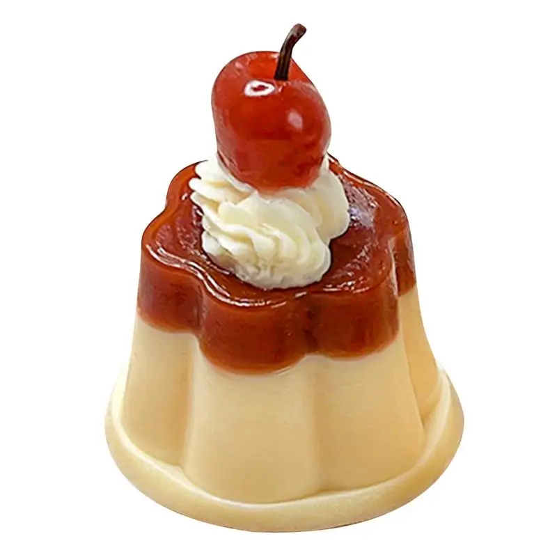 Imitation Caramel Puddings Dessert Wet Squish Toy Kawaii Cherry Puddings TPR Soft Rubber Elastic Jelly Toy Girl Gift Kids Toy