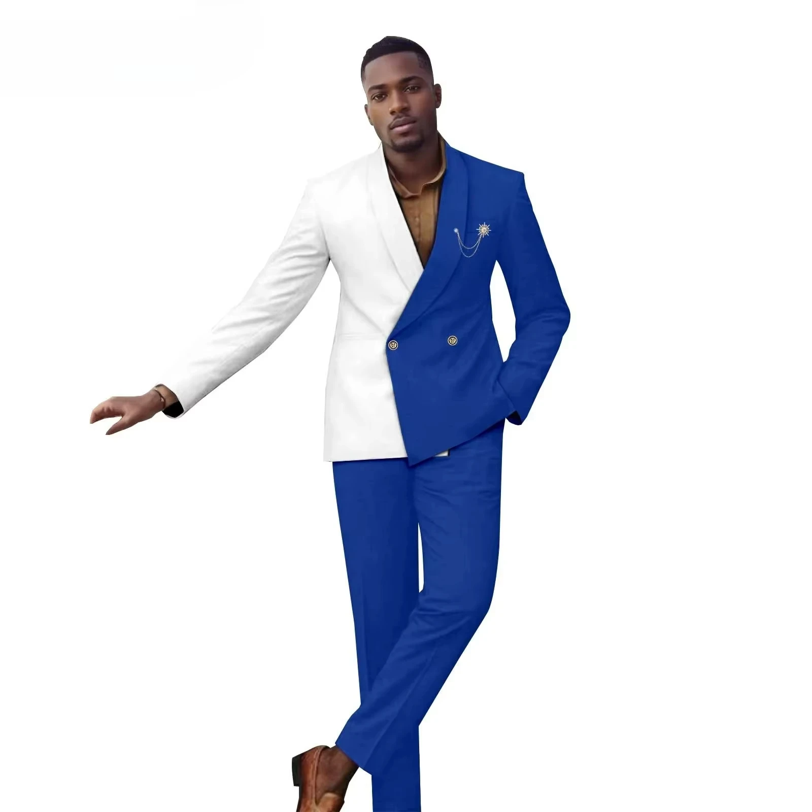 

Custom Men Suit Sets for Formal Party Africa Style Male Good Quality Blazer Pants 2 Pieces Business Meeting Slim Fit Costumes