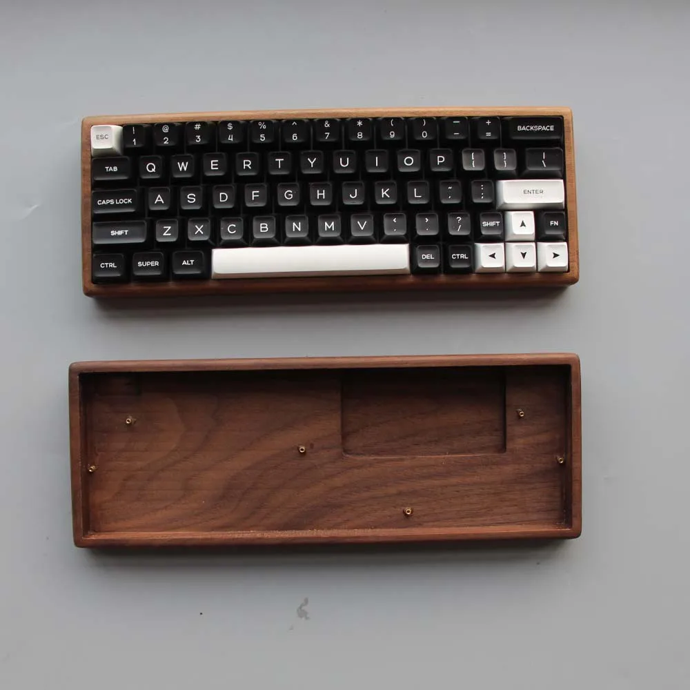 Beech/Walnut Wooden CNC Mechainical Keyboard GH60 Case Compatibal Wooting 60HE Rakka Poker3