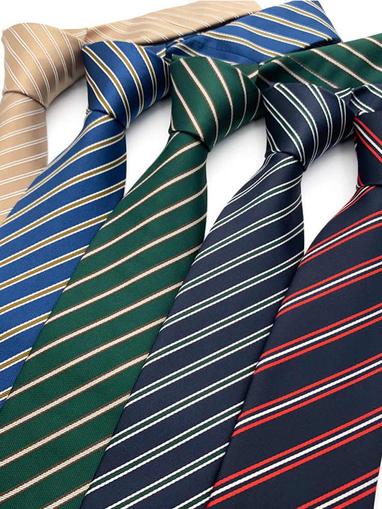 Cravate de luxe pour homme 8 cm, cravate à rayures, cravates à rayures pour homme, marié, jacquard tissé, ascot, accessoires de fête formelle, accessoires de travail