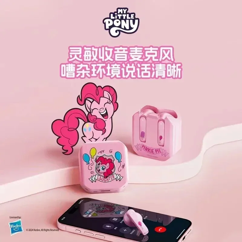 My Little Pony Hasbro-auriculares genuinos con Bluetooth, bonitos auriculares con cancelación de ruido de dibujos animados, regalo de moda para niñas, 2024