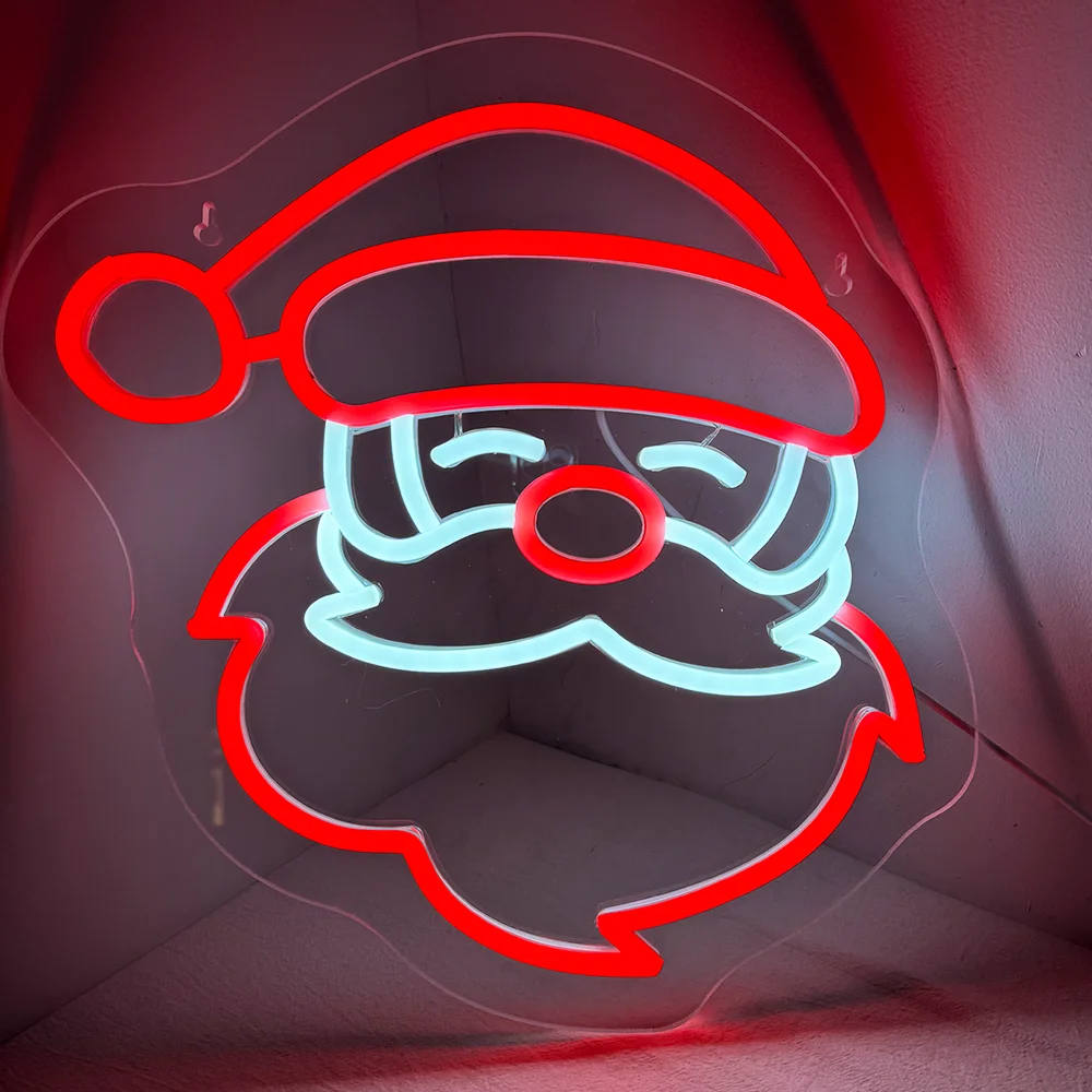 Santa Claus Neon Sign Christmas Party Wall Decor Merry Christmas Neon Led Sign Store Club Decor USB Powered Neon Light