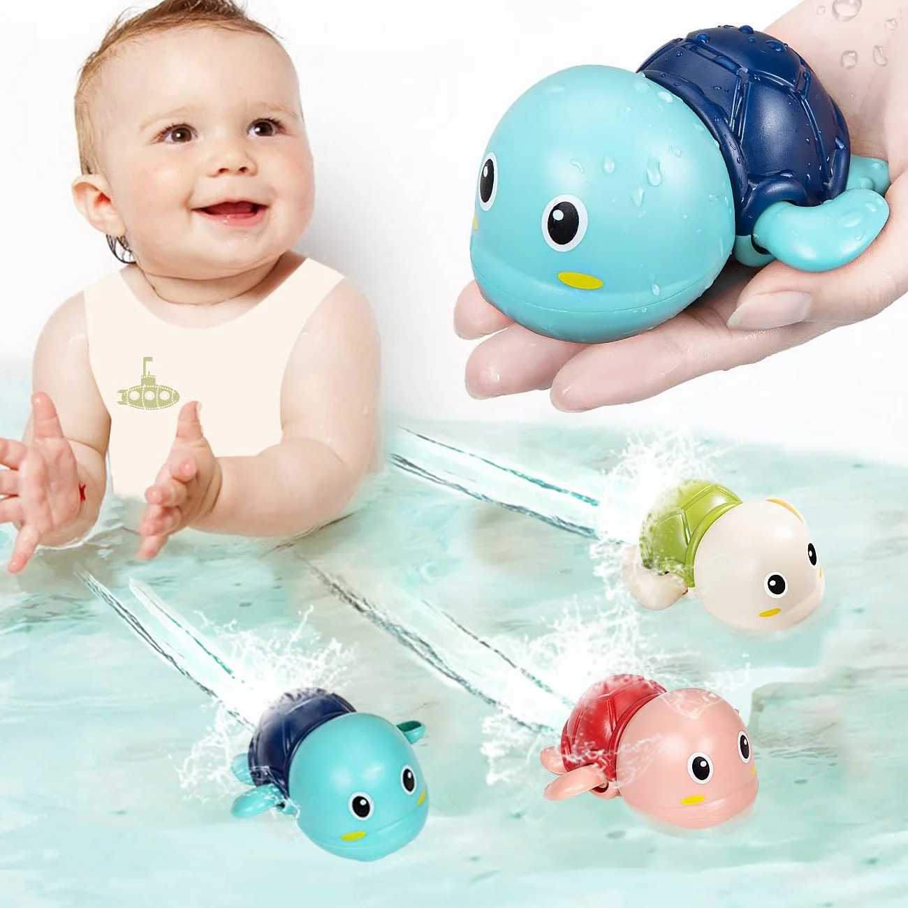 

Cute Swimming Baby Turtle Bath Toys Children Baby Bath Cute Frogs Turtle Clockwork Bath Toy For Kids Water Playing Toys Gifts