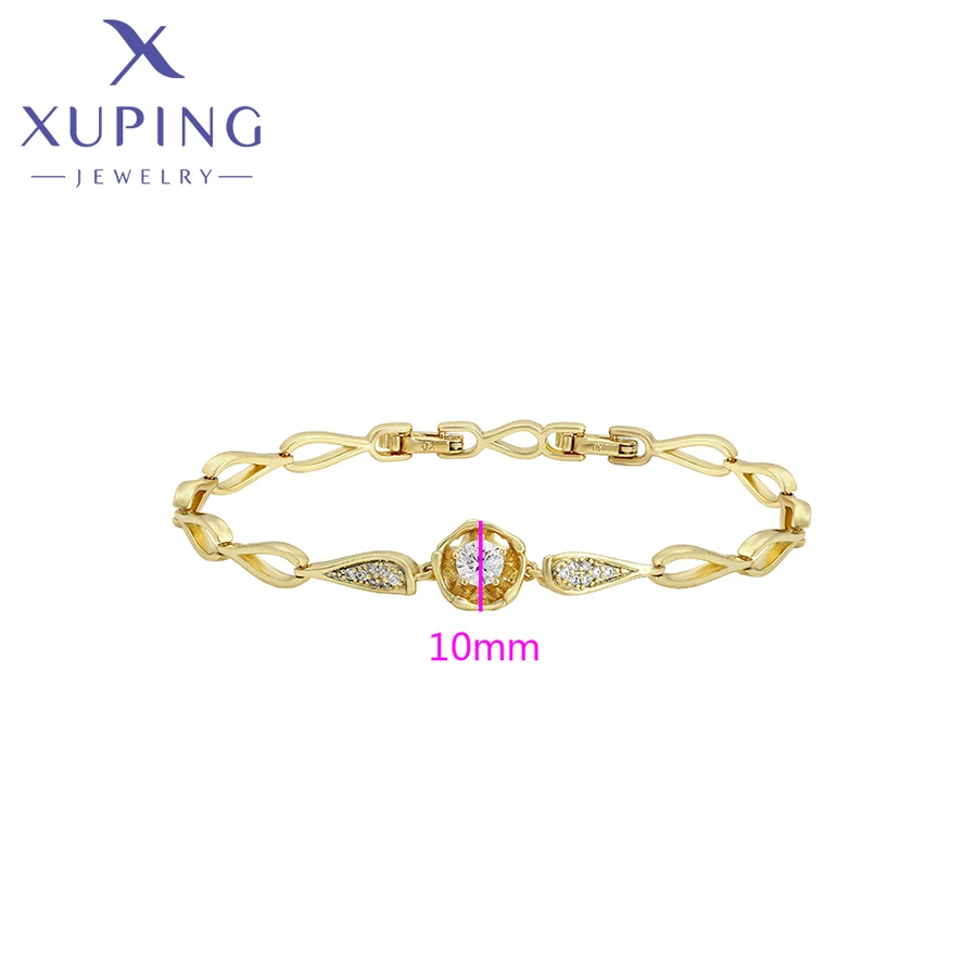 Xuping Jewelry New Arrival Round Shaped Stone 19cm Charm Fashion Bracelet for Women with Light Gold Color X000447881