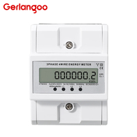 Din Rail AC 230 380V 3 Phase 4 Wire Energy Meter Power Consumption Monitor kWh Meter Wattmeter Bivolt 100A 50/60Hz LCD Backlight