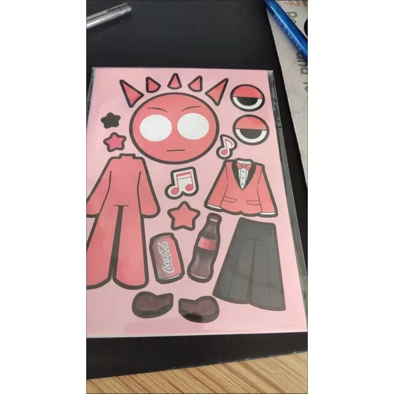 --8 시트/팩 DIY 만화 Gmae 퍼즐 스티커 얼굴 만들기 귀여운 유니콘 만화 어린이 게임 크리 에이 티브 조립 퍼즐 장난감 선물