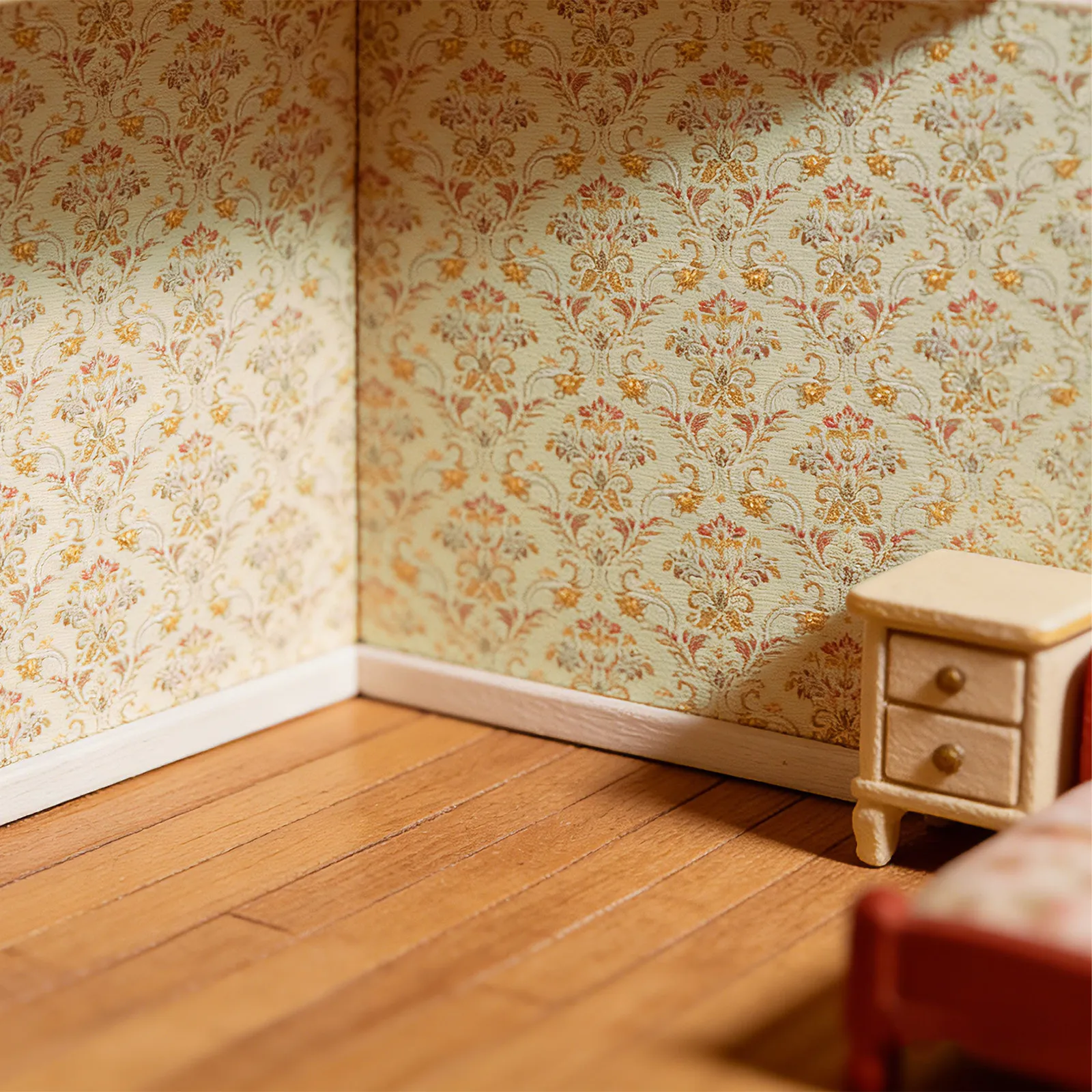 

1 лист реалистичных миниатюрных наклеек-обоев для стен, легко наносятся, самоклеящиеся обои для кукольного домика, гостиной, спальни, для улучшения интерьера