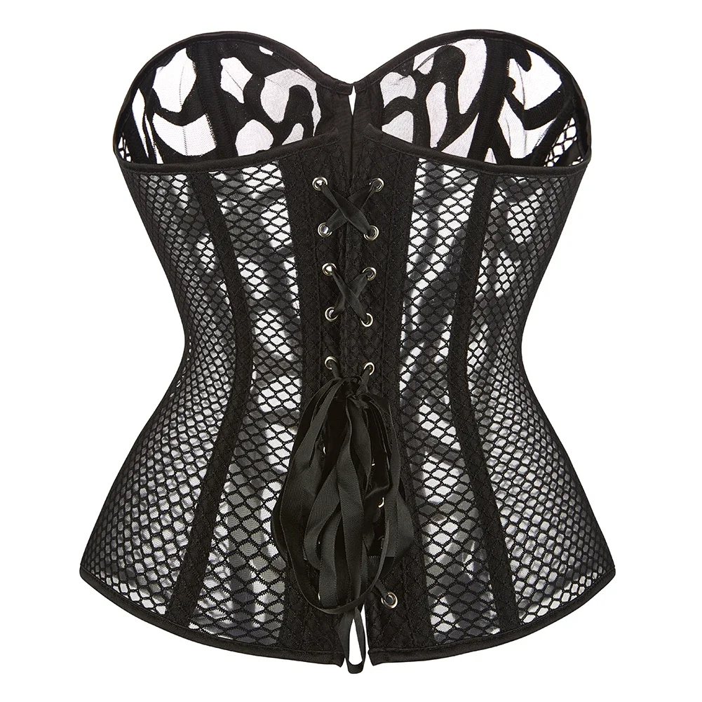 Corsé por encima del busto transpirable, corsé Sexy moldeador, Top Bustier con cintura de malla calada